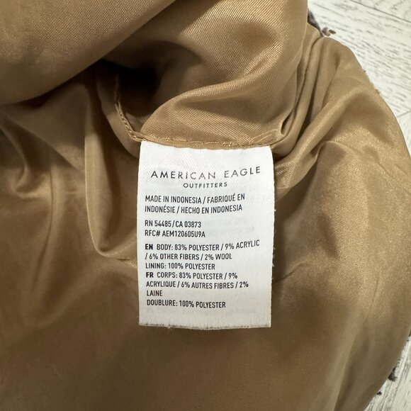 American Eagle | Lined Brushed Plaid Neutral Tone Jacket - Size M - Picture 10 of 14